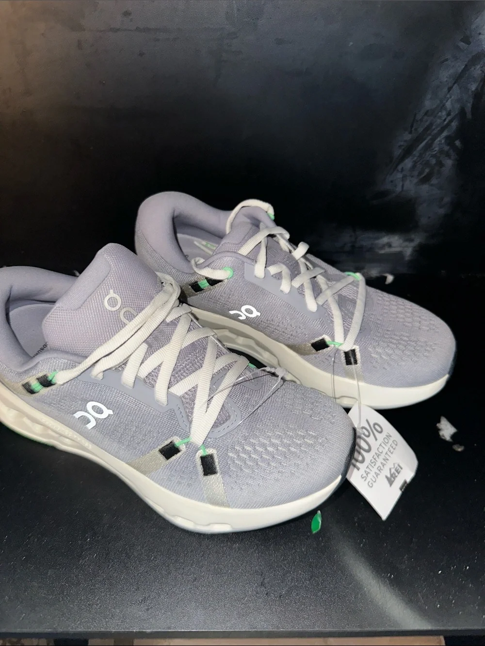 On Running Women's Cloud Sneakers — Light Gray with Mint Accents